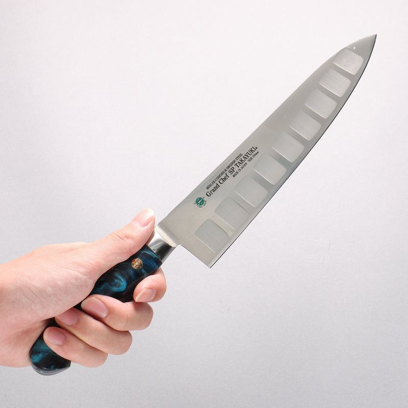 堺 孝行 大廚系列 SP 瑞典鋼 牛刀鮭魚刀型 210mm SP Type III (海洋) 握把 - 清助刃物