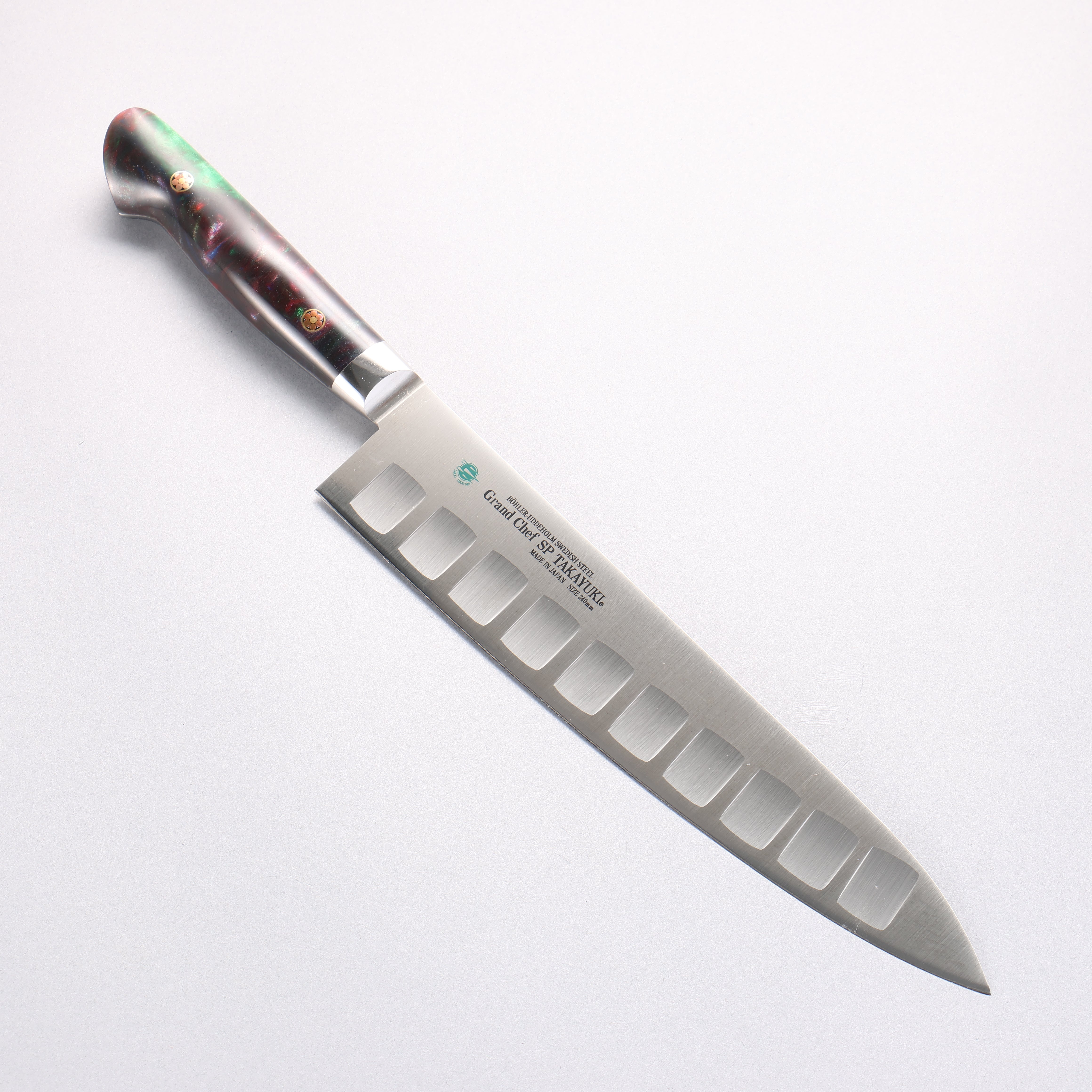 堺 孝行 大廚系列 SP 瑞典鋼 牛刀鮭魚刀型 240mm SP Type III (銀河) 握把 - 清助刃物