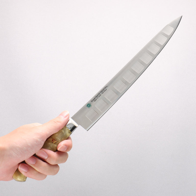 堺 孝行 大廚系列 SP 瑞典鋼 鮭魚筋引 240mm SP Type III (珍珠) 握把 - 清助刃物