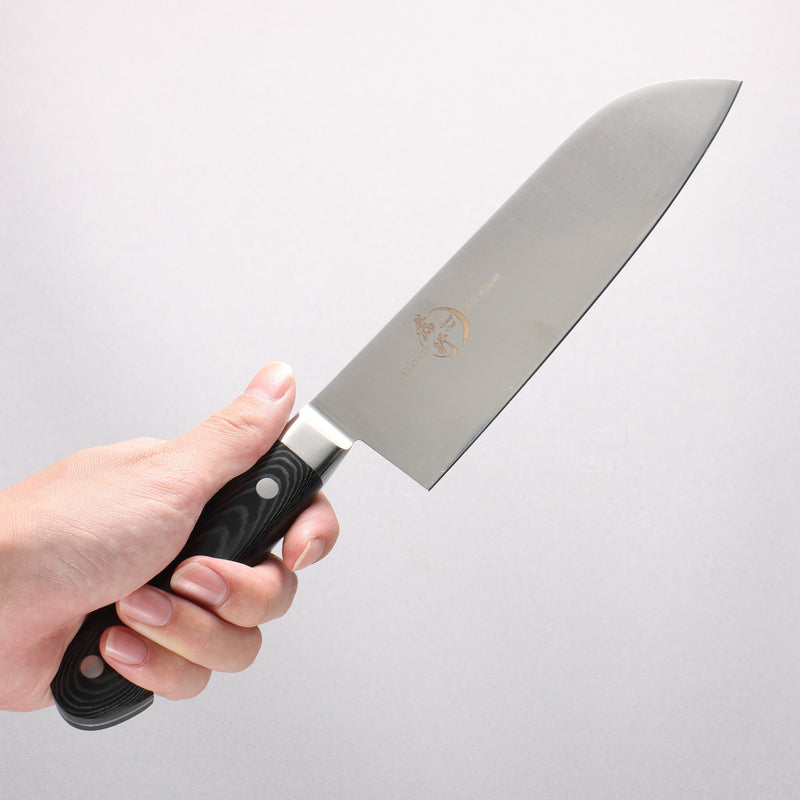 堺 孝行 大廚系列 大廚系列 瑞典鋼 三德刀 180mm 黑米卡塔（樹脂複合材料） 握把 - 清助刃物