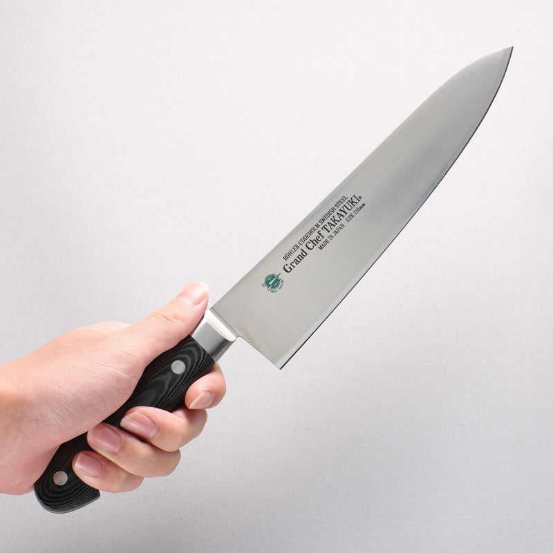 堺 孝行 大廚系列 大廚系列 瑞典鋼 牛刀 210mm 黑米卡塔（樹脂複合材料） 握把 - 清助刃物