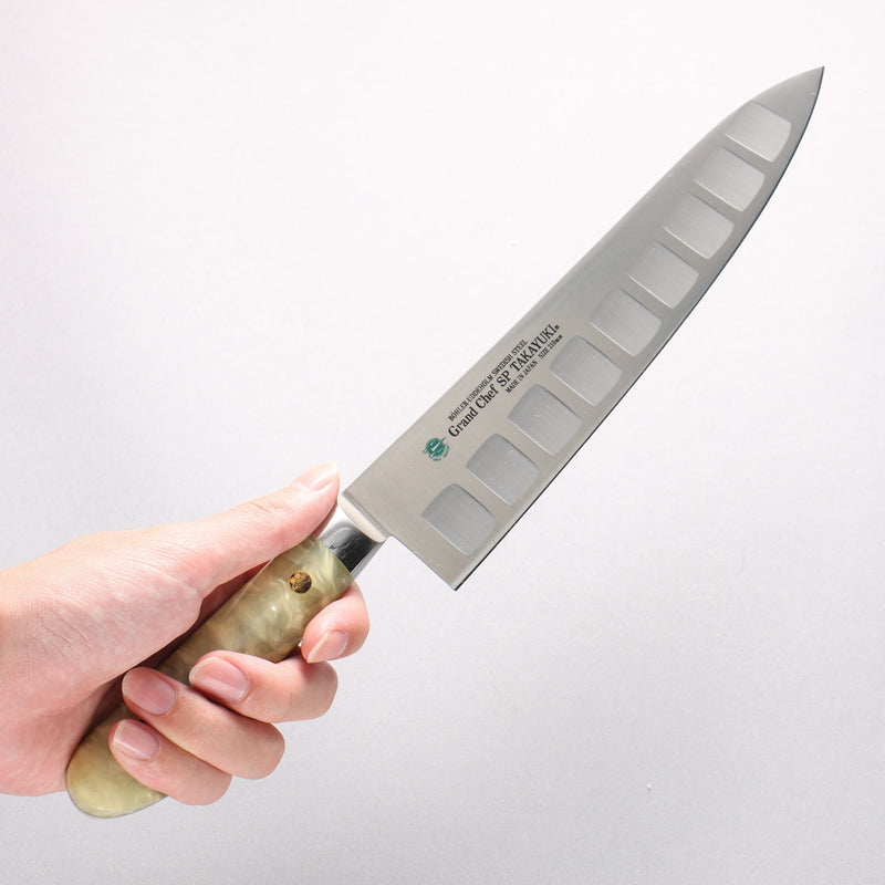 堺 孝行 大廚系列 SP 瑞典鋼 牛刀鮭魚刀型 210mm SP Type III (珍珠) 握把 - 清助刃物