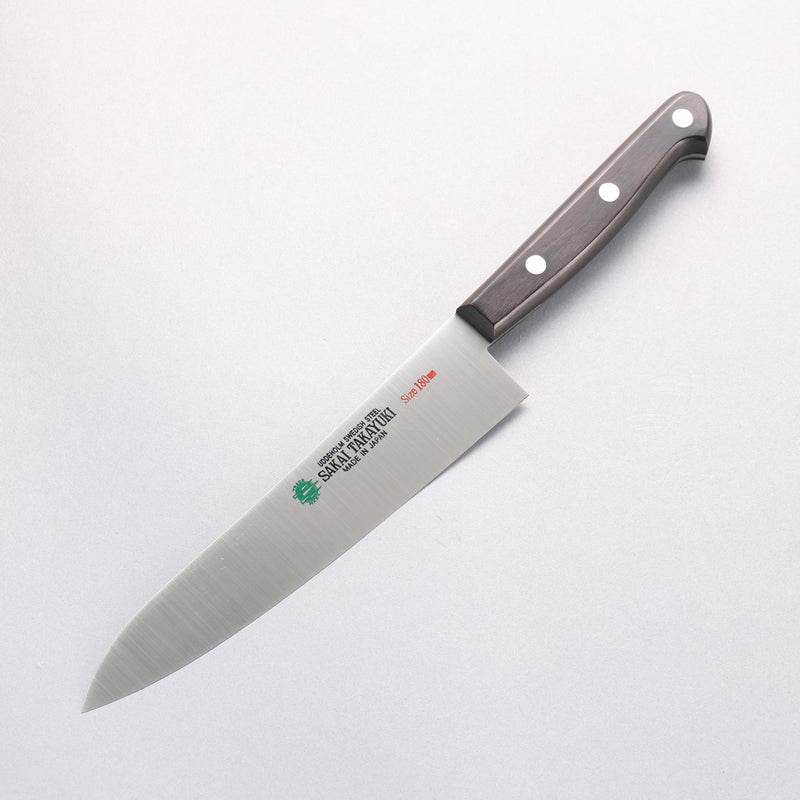 堺 孝行 大廚系列 瑞典鋼 牛刀 180mm 黑合成木 握把 - 清助刃物
