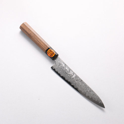 田中 誠貴 VG10 17層 大馬士革紋 多用途小刀 150mm 核桃木 握把 - 清助刃物