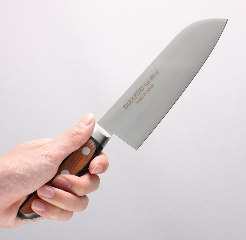 堺 孝行 TUS 不鏽鋼 三德刀 180mm 握把 - 清助刃物