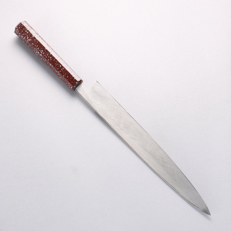堺 孝行 七色 INOX 鉬鋼 柳刃 270mm ABS 樹脂（漆塗銀石目）握把 - 清助刃物