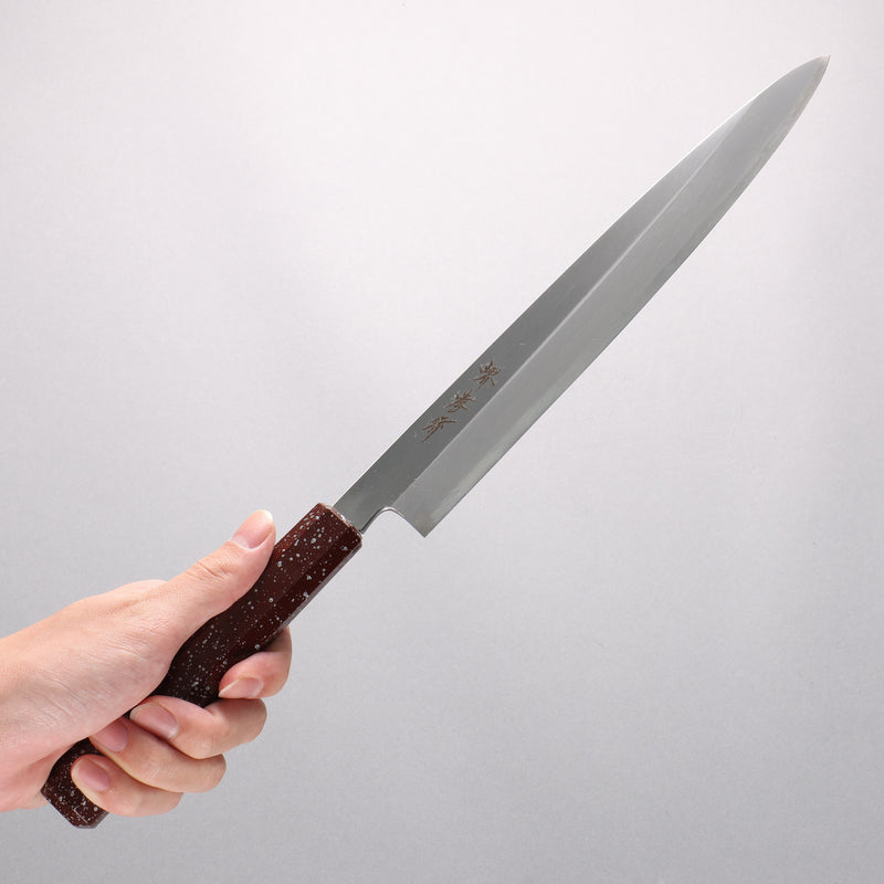 堺 孝行 七色 INOX 鉬鋼 柳刃 270mm ABS 樹脂（漆塗銀石目）握把 - 清助刃物