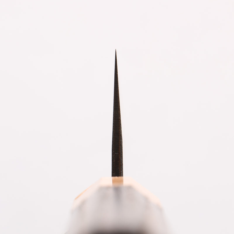 清助 青鋼二號 黑打 切付牛刀 210mm 燒栗木（口輪：櫻花木） 握把 - 清助刃物