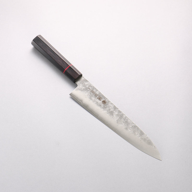 樋口 銀三鋼 梨地 牛刀 210mm 黑合成木 握把 - 清助刃物