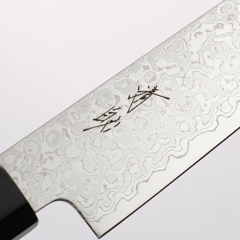 清助 VG10 大馬士革紋 打磨處理 多用途小刀 150mm 紫檀木（口輪：黑合成木） 握把 - 清助刃物