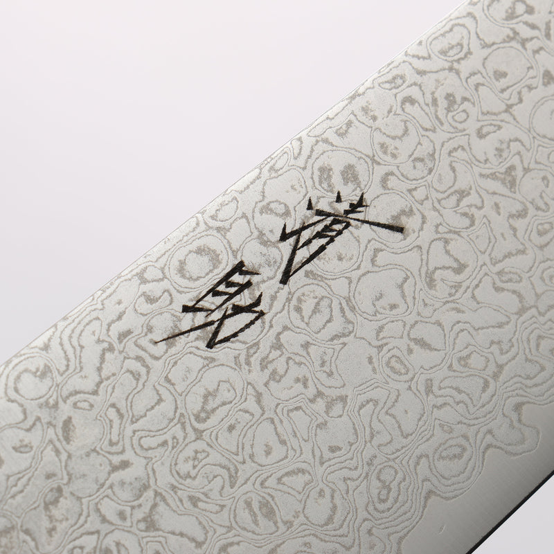 清助 ZA-18 大馬士革紋 打磨處理 三德刀 180mm 白橡木 握把 - 清助刃物
