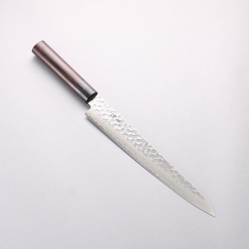 清助 Sumi VG10 鎚目 大馬士革紋 筋引 240mm 紫檀木（口輪：黑合成木） 握把 - 清助刃物