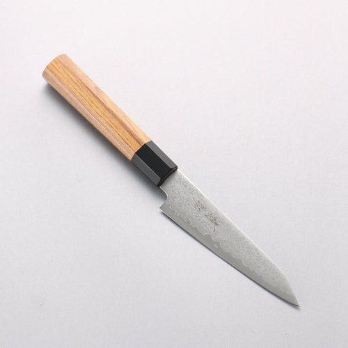 清助 VG10 大馬士革紋 切付多用途小刀 120mm 柚木 (口輪：黑塑膠) 握把 - 清助刃物