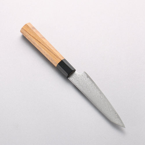 清助 VG10 大馬士革紋 切付多用途小刀 120mm 柚木 (口輪：黑塑膠) 握把 - 清助刃物
