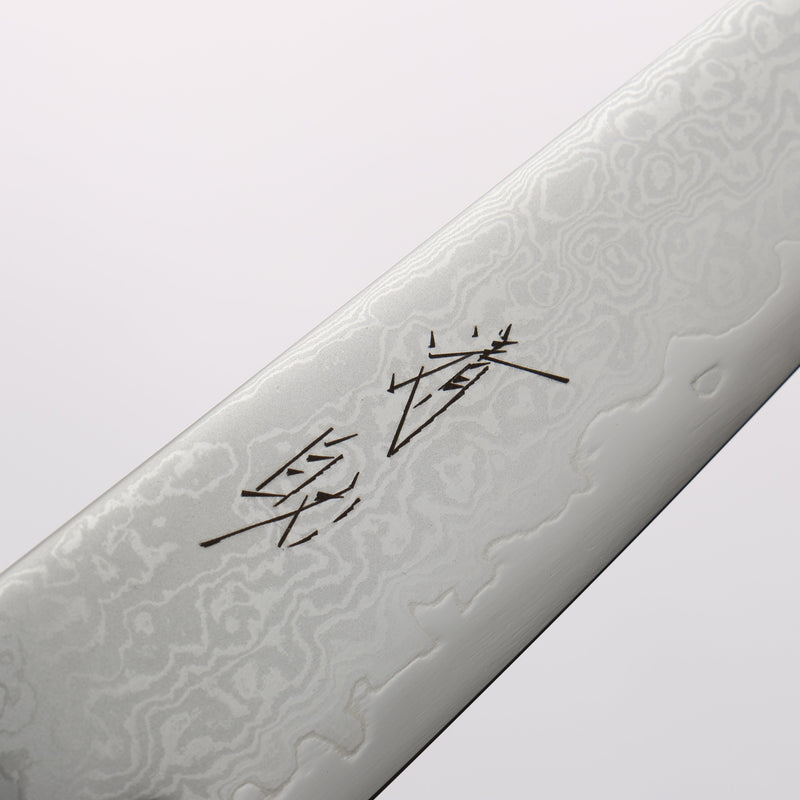 清助 VG10 大馬士革紋 切付多用途小刀 120mm 柚木 (口輪：黑塑膠) 握把 - 清助刃物