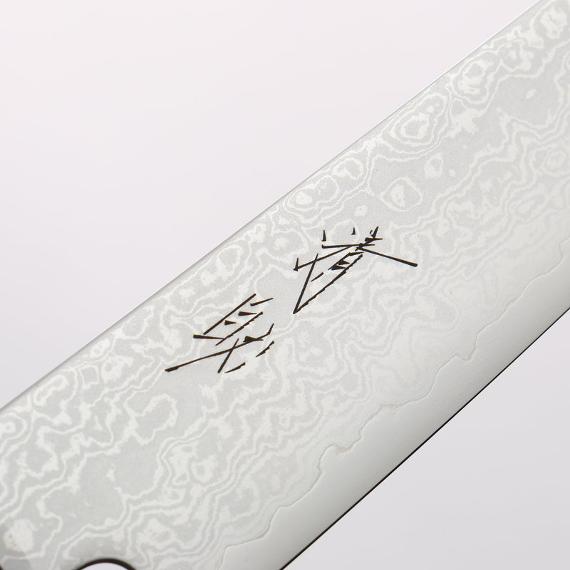清助 VG10 大馬士革紋 切付多用途小刀 120mm 柚木 (口輪：黑塑膠) 握把 - 清助刃物