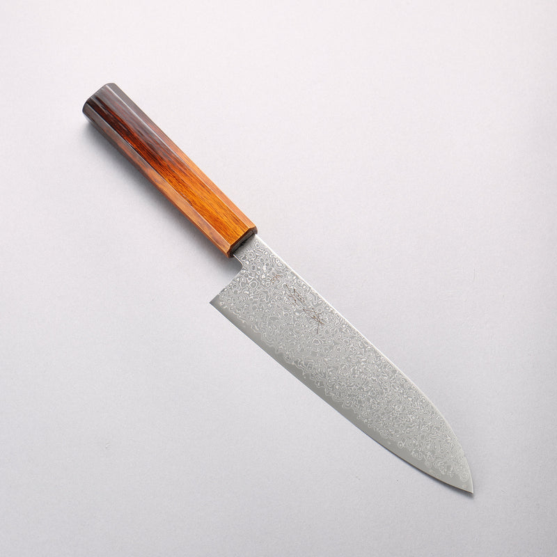 清助 SG2 大馬士革紋 打磨處理 三德刀 180mm 燒木漆塗 握把 - 清助刃物