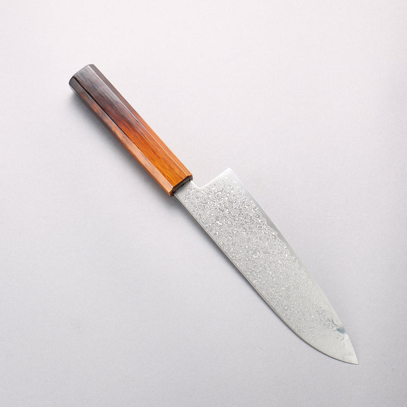 清助 SG2 大馬士革紋 打磨處理 三德刀 180mm 燒木漆塗 握把 - 清助刃物