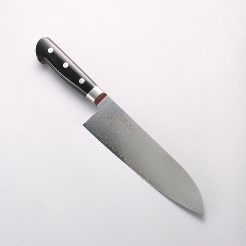 清助 VG10 33層大馬士革紋 三德刀 180mm 黑米卡塔（樹脂複合材料） 握把 - 清助刃物
