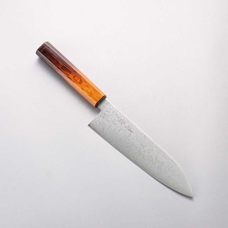 清助 VG10 大馬士革紋 三德刀 180mm 燒木漆塗 握把 - 清助刃物