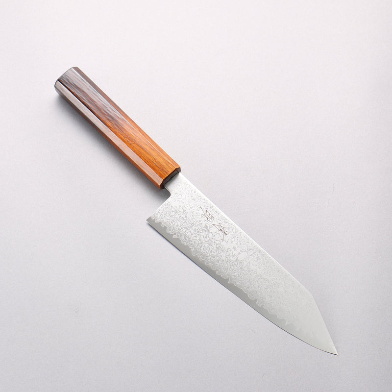 清助 VG10 大馬士革紋 切付三德刀 180mm 燒木漆塗 握把 - 清助刃物