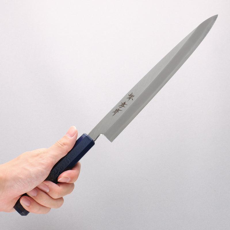 堺 孝行 七色 INOX 鉬鋼 柳刃 240mm ABS 樹脂（群青珠光） 握把 - 清助刃物