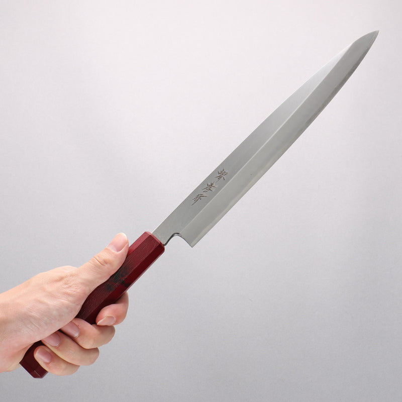 堺 孝行 七色 INOX 鉬鋼 柳刃 270mm ABS 樹脂（紅玳瑁）握把 - 清助刃物