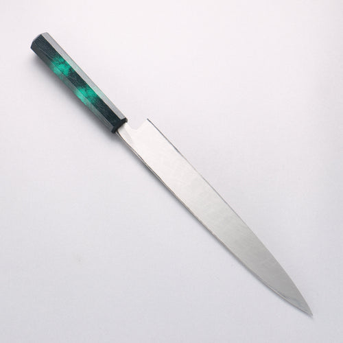 堺 孝行 七色 INOX 鉬鋼 柳刃 270mm ABS 樹脂（綠玳瑁）握把 - 清助刃物