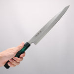 堺 孝行 七色 INOX 鉬鋼 柳刃 270mm ABS 樹脂（綠玳瑁）握把 - 清助刃物