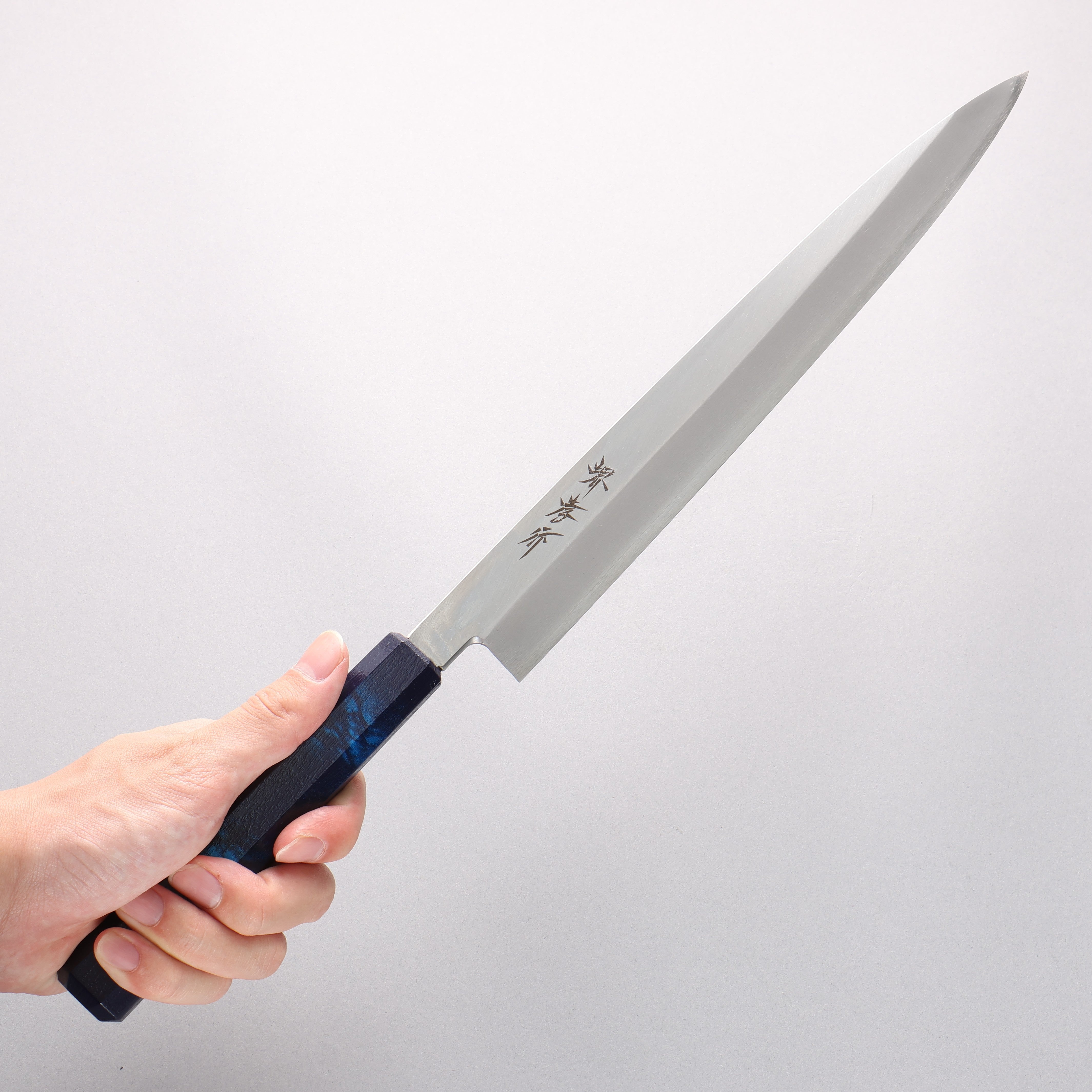 堺 孝行 七色 INOX 鉬鋼 柳刃 270mm ABS 樹脂（群青玳瑁）握把 - 清助刃物