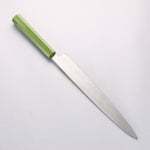 堺 孝行 七色 INOX 鉬鋼 柳刃 270mm ABS 樹脂（黃綠色珠光）握把 - 清助刃物