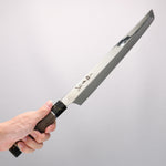 堺 孝行 銀龍 本燒 瑞典鋼 鏡面處理 先丸柳刃 300mm 穩定木 握把 附刀鞘 - 清助刃物