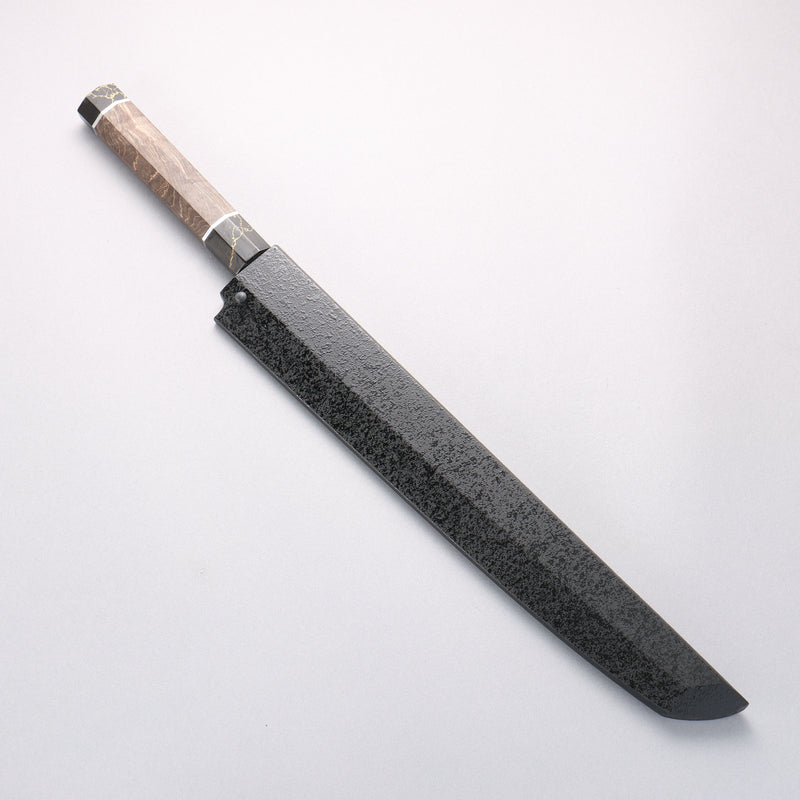 堺 孝行 銀龍 本燒 瑞典鋼 鏡面處理 先丸柳刃 300mm 穩定木 握把 附刀鞘 - 清助刃物