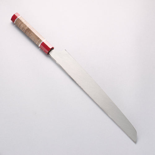 堺 孝行 銀龍 本燒 瑞典鋼 鏡面處理 先丸柳刃 300mm 穩定木 握把 附刀鞘 - 清助刃物