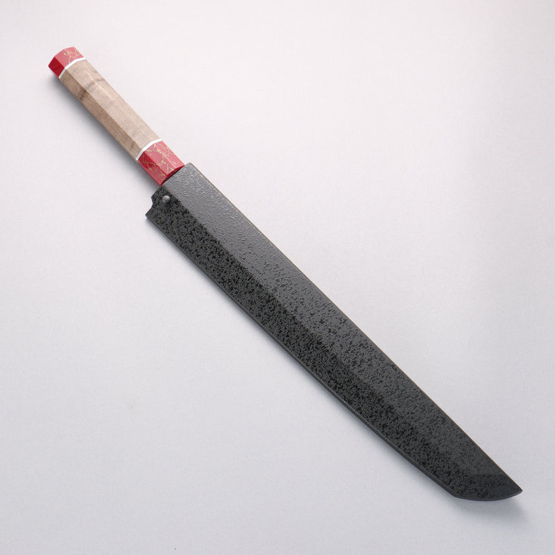堺 孝行 銀龍 本燒 瑞典鋼 鏡面處理 先丸柳刃 300mm 穩定木 握把 附刀鞘 - 清助刃物