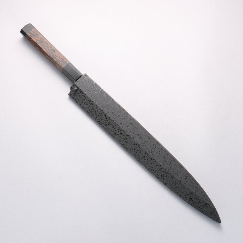 堺 孝行 銀龍 本燒 瑞典鋼 鏡面處理 柳刃 300mm 雞翅木（兩側帶水牛環型設計）握把 附刀鞘 - 清助刃物