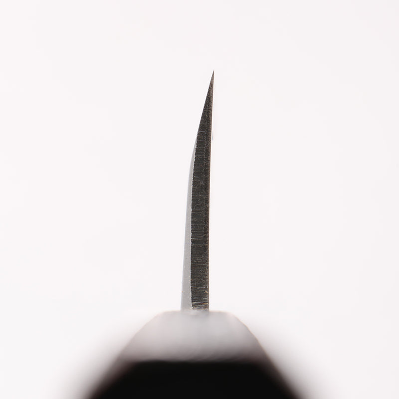 北岡 英雄 白鋼二號 大馬士革紋 身卸出刃 日本刀 195mm 櫟木黑銀漆塗 握把