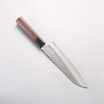 清助 VG10 鎚目 大馬士革紋 三德刀 180mm 紫檀木（口輪：黑合成木） 握把 - 清助刃物