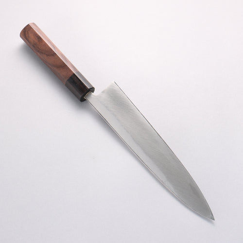 北岡 英雄 白鋼二號 大馬士革紋 身卸出刃 日本刀 240mm 紫檀木 握把