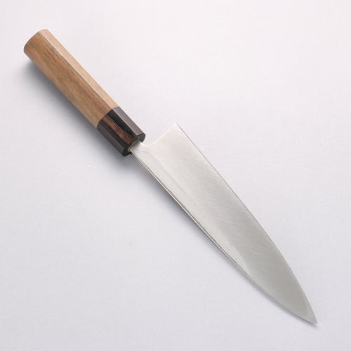 北岡 英雄 白鋼二號 大馬士革紋 身卸出刃 日本刀 210mm 紫檀木 握把