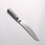 堺 孝行 青海波 Böhler SP 鋼 45層大馬士革紋 打磨處理 多用途小刀 150mm 黑合成木 握把 - 清助刃物