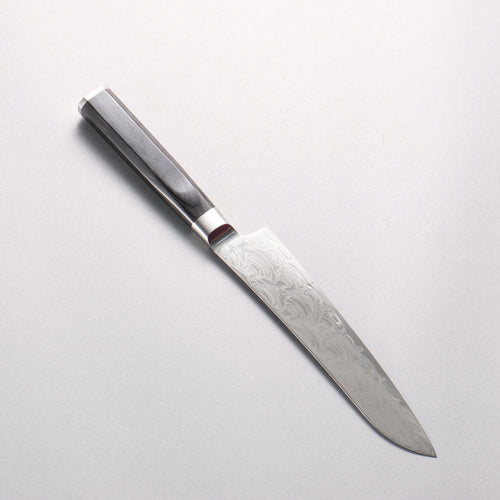 堺 孝行 青海波 Böhler SP 鋼 45層大馬士革紋 打磨處理 多用途小刀 150mm 黑合成木 握把 - 清助刃物