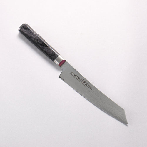 堺 孝行 青海波 Böhler SP 鋼 45層大馬士革紋 打磨處理 劍型多用途小刀 150mm 黑合成木 握把 - 清助刃物