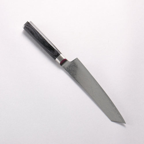 堺 孝行 青海波 Böhler SP 鋼 45層大馬士革紋 打磨處理 劍型多用途小刀 150mm 黑合成木 握把 - 清助刃物