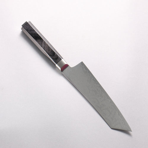 堺 孝行 青海波 Böhler SP 鋼 45層大馬士革紋 打磨處理 劍型三德刀 160mm 黑合成木 握把 - 清助刃物