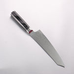 堺 孝行 青海波 Böhler SP 鋼 45層大馬士革紋 打磨處理 劍型牛刀 190mm 黑合成木 握把 - 清助刃物