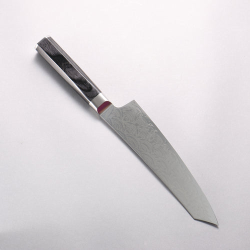 堺 孝行 青海波 Böhler SP 鋼 45層大馬士革紋 打磨處理 劍型牛刀 190mm 黑合成木 握把 - 清助刃物