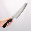 堺 孝行 青海波 Böhler SP 鋼 45層大馬士革紋 打磨處理 劍型牛刀 190mm 黑合成木 握把 - 清助刃物