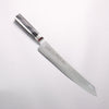 堺 孝行 青海波 Böhler SP 鋼 45層大馬士革紋 打磨處理 劍型筋引 240mm 黑合成木 握把 - 清助刃物