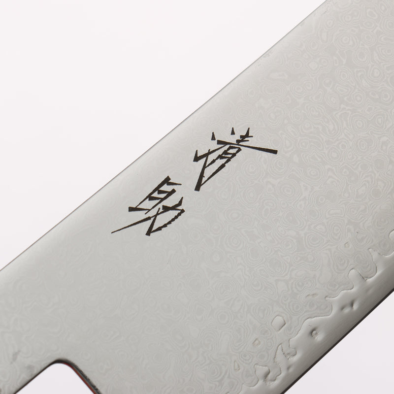 清助 VG10 33層大馬士革紋 牛刀 210mm 黑檀（帶白色環型設計） 握把 - 清助刃物